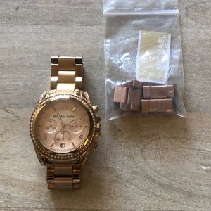 Michael Kors Rose Gold Watch (with links)